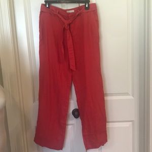 Super cute red linen pants